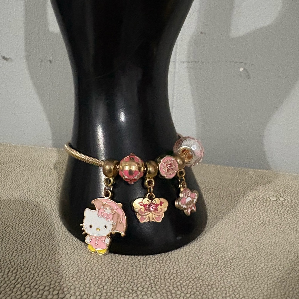 Gold and Pink Charm Bracelet - Picture 9 of 16